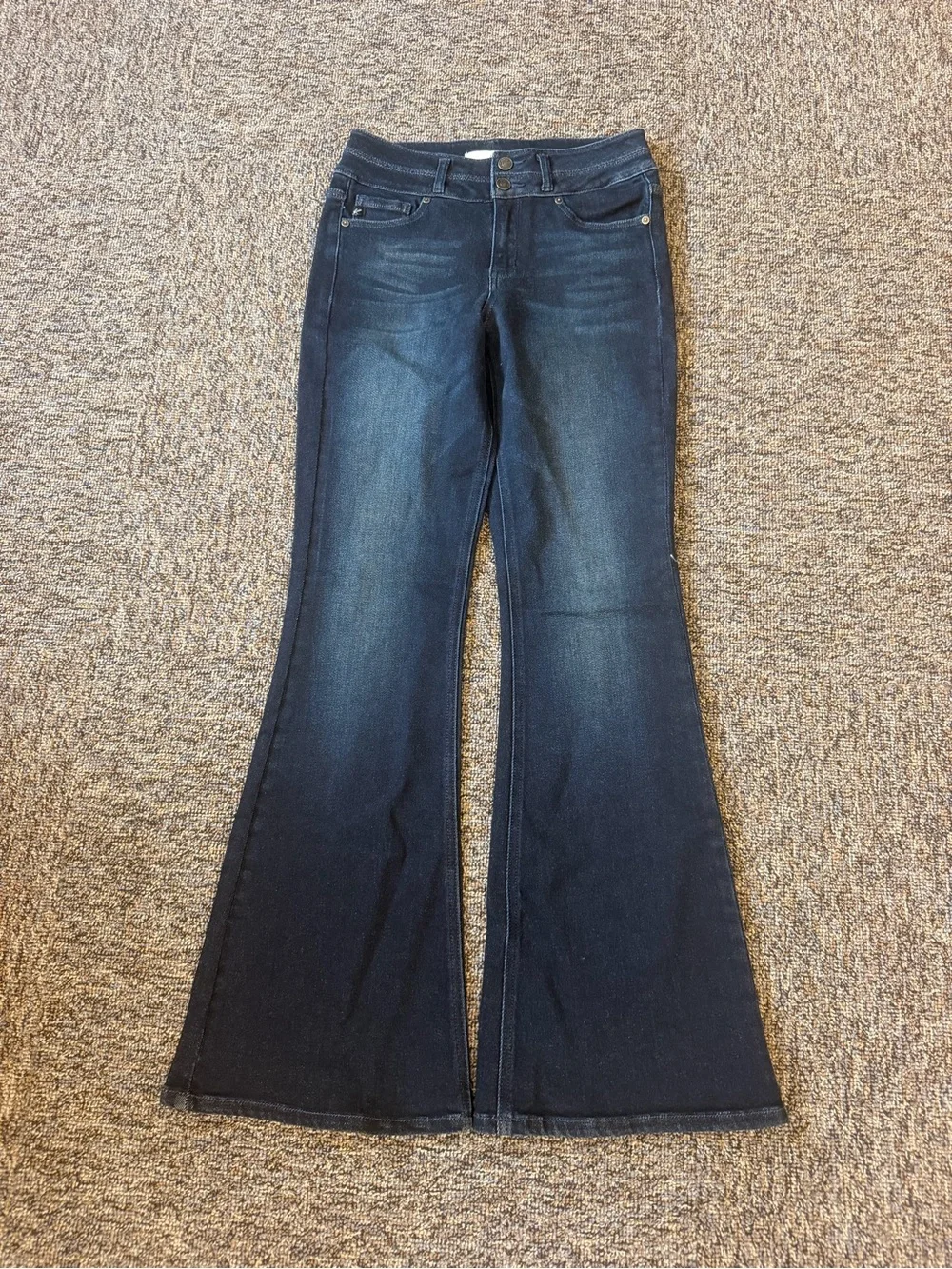 KanCan Dark Indigo Flare Jeans Size 7/27 Style KC7123D Cut 36365